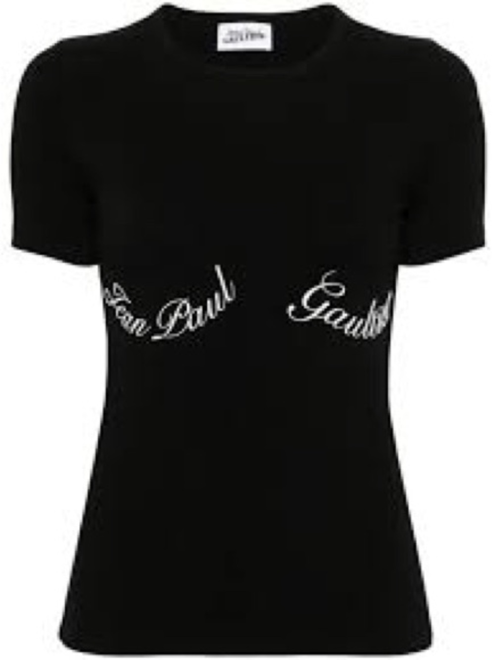 NWT Jean Paul Gaultier Black Tee with White Script Logo - Picture 3 of 3